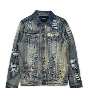 Reasons New M size  Destroyed Denim Jacket. Brand New never been worn
